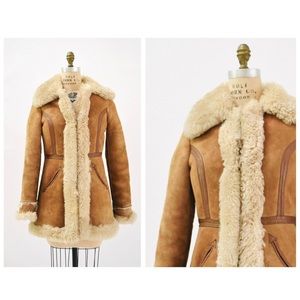 Vintage Shearling  and suede Afghan Penny Lane 70s Shearling Coat Sheepskin Coat